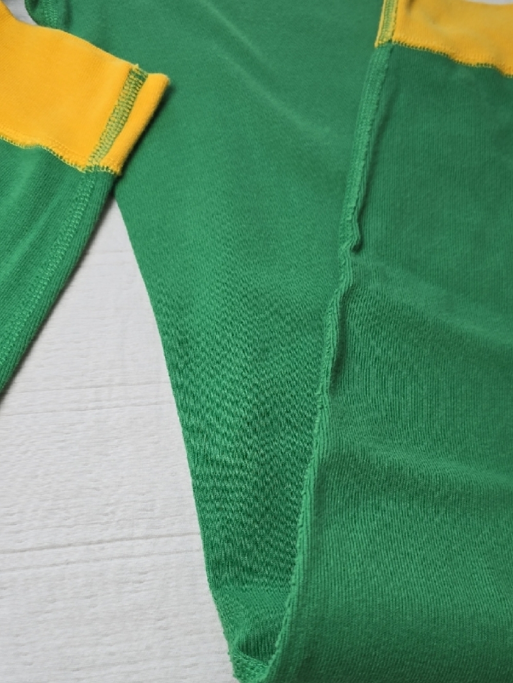 Kids Green Elf Pajama Set with Yellow Accents - Picture 14 of 16